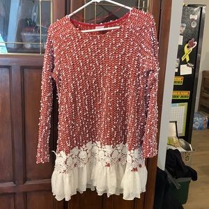 Beautiful rust orange/burgundy sweater!